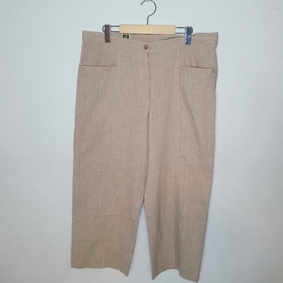 Tilley Tan Hemp Blend Straight Leg Trouser Beige Pants Size 14 - Picture 1 of 6